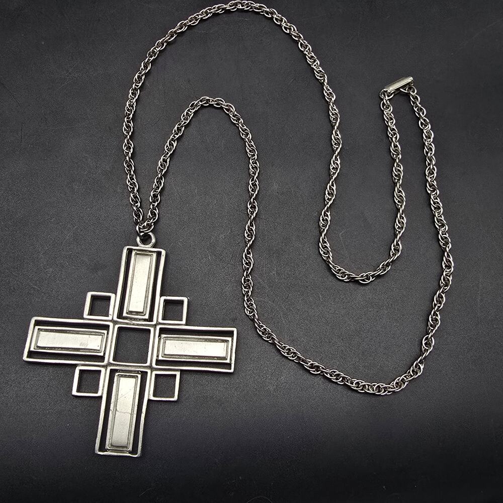 Kelly Waters Silver Tone Cross Pendant Necklace